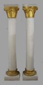Pair of Painted Fibreglass & Gold Leaf Columns