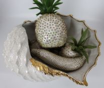 Vintage Ceramic Italian Centrepiece With Sequinned Fruits