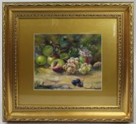 Fine Fruit Still Life By John Freeman (English) Oil On Board
