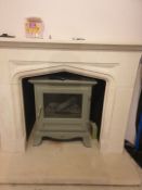 Limestone Fire Surround With Two Piece Hearth