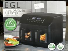 EGL 9L Dual Air Fryer. RRP £69.99 - Grade U
