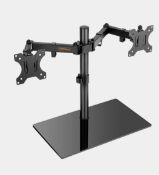Vonhaus Dual Monitor Stand With Glass Base. RRP £39.99 - Grade U