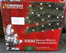 Christmas Workshop 1000 Bright White Chaser Lights. RRP £30 - Grade U