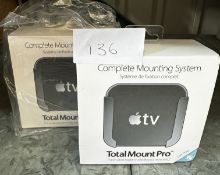 2 Complete Mounting System For Apple TV Total Mount Pro. RRP £20 - Grade U