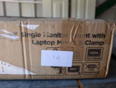 Vonhaus Single Monitor Mount With Laptop Mount and Clamp. RRP £40 - Grade U