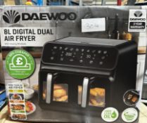 Daewoo 8L Dual Air Fryer. RRP £70 - Grade U