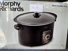 Morphy Richards Slow Cooker 6.5L. RRP £70 - Grade U