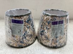 Qty of Assorted Light Shades To Include Multi Colour Flower Pattern Lamp