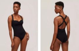 Jets Jetset Gathered Front Infinity One Piece Swimsuit, Black, 14