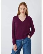 Damaged! John Lewis Cashmere Lofty Sweater, Merlot, S