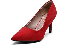 Dream Pairs Women's Kucci Red Suede Classic Fashion Pointed Toe High Heel