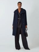John Lewis Grown On Funnel Neck Coat, Navy, 8