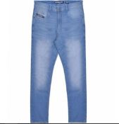 Lambretta Mens Chester Straight Fit Denim Jeans - Light Blue Size 38 RRP £60