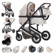 Baby Stroller 3In1 Luxurious Portable Travel Baby Carriage Fold Pram High Landscape Aluminium Fra...