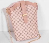 New Fashion Plaid Polka Dot Print Single Shoulder Bag, Casual Oblique Chain Crossbody
