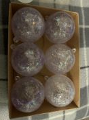 Pk 6 Marble Effect Baubles Christmas Decorations