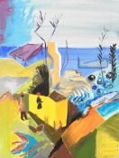 Impressionist Oil on Canvas Coastal Scene.