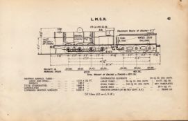 L.M.S.R. 7F Class ( G2 ex-L.N.W.) Locomotive Detailed Diagram 85-Year-Old Print.
