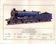 The Caledonian Railway Coloured Detailed Antique Book Plate.