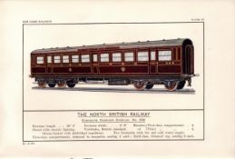 North British Railway Carriage No 248 Train Detailed Antique Book Plate.