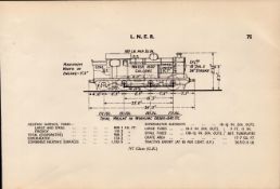 L.N.E.R. “N7 Class G.E.” (G.E.) Locomotive Detailed Drawing Diagram 85-Year-Old Print.