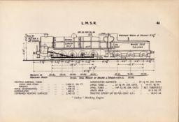 L.M.S.R. Lickey (Banking Engine) Locomotive Detailed Diagram 85-Year-Old Print.