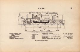 L.M.S.R. 4P Class (Parallel Boiler) Locomotive Diagram 85-Year-Old Print.