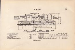 L.N.E.R. “L1 Class” (G.C.) Locomotive Detailed Drawing Diagram 85-Year-Old Print.