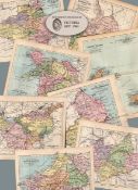 Job Lot 16 1895 Antique Victorian Detailed 129 Years-Old Coloured Maps.