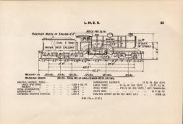 L.N.E.R. D16 Class (G.E.) Locomotive Detailed Drawing Diagram 85-Year-Old Print.