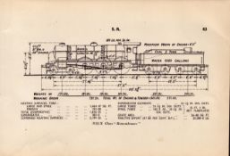Southern Railway N15/X Class Remembrance Detailed Diagram 85 Yrs Old Print.