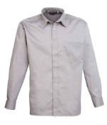 4 x Premier Poplin Long Sleeve Silver Shirt Size 19