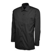 4 x Men's Black Poplin Long Sleeve Shirt Size 16.5