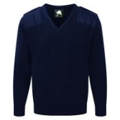 Navy Nato Security Jumper Sweater V Neck - Made In England Small