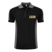 2 x JCB 2-Tone Polo Shirt Grey/Black
