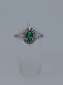 Silver Stamped 925 Dress Ring Set With CZ Stone, Centres Tone Measures 5.94 mm Diameter. Finger S...