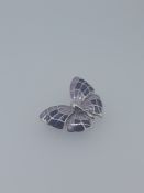 Nicole Barr Silver Enamelled Butterfly Broach