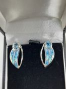 Nicole Barr Silver Enamelled Topaz Earrings