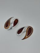 Hackett Designer Cuff Links. Oval Blue Enamelled and Rhodium Finish. High Quality, Measures 19 mm...