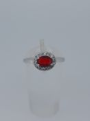 Silver Stamped 925 Dress Ring Set With CZ Stone, Centres Tone Measures 5.94 mm Diameter. Finger S...