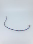 Silver 925 Multi Colour CZ Set Tennis Bracelet