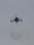 Silver Stamped 925 Dress Ring Set With CZ Stone, Centres Tone Measures 5.94 mm Diameter. Finger S...
