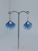 Nicole Barr Silver and Enamelled and Drop Earrings