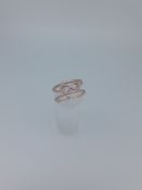 Silver and Rose Gold Plated Infinity Ring Set With CZ Stones
