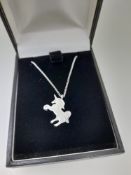 Silver Unicorn Pendant and Chain