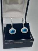 Silver Drop Earring Set With CZ Stones