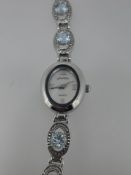 UK Hallmarked Silver and Topaz Wristwatch