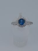 Silver Stamped 925 Dress Ring Set With CZ Stone, Centres Tone Measures 5.94 mm Diameter. Finger S...