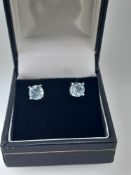 Silver Stud Earring Set With Topaz Gemstones