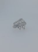 Silver Stamped 925 Lizard Ring Set With CZ Stones
